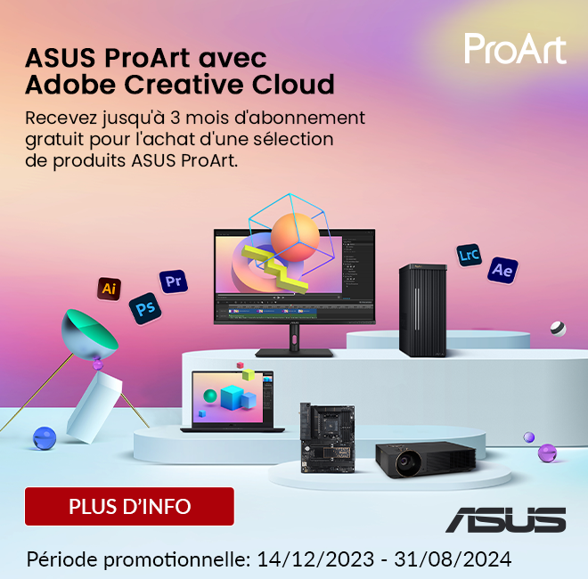 ASUS Adobe creative cloud Actiebanner Lopend FR