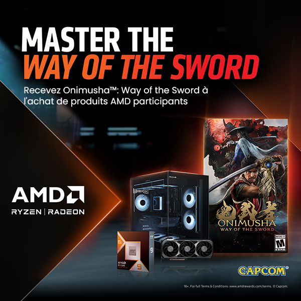 Master the Way of the Sword – recevez Onimusha™: Way of the Sword à l'achat de produits AMD participants