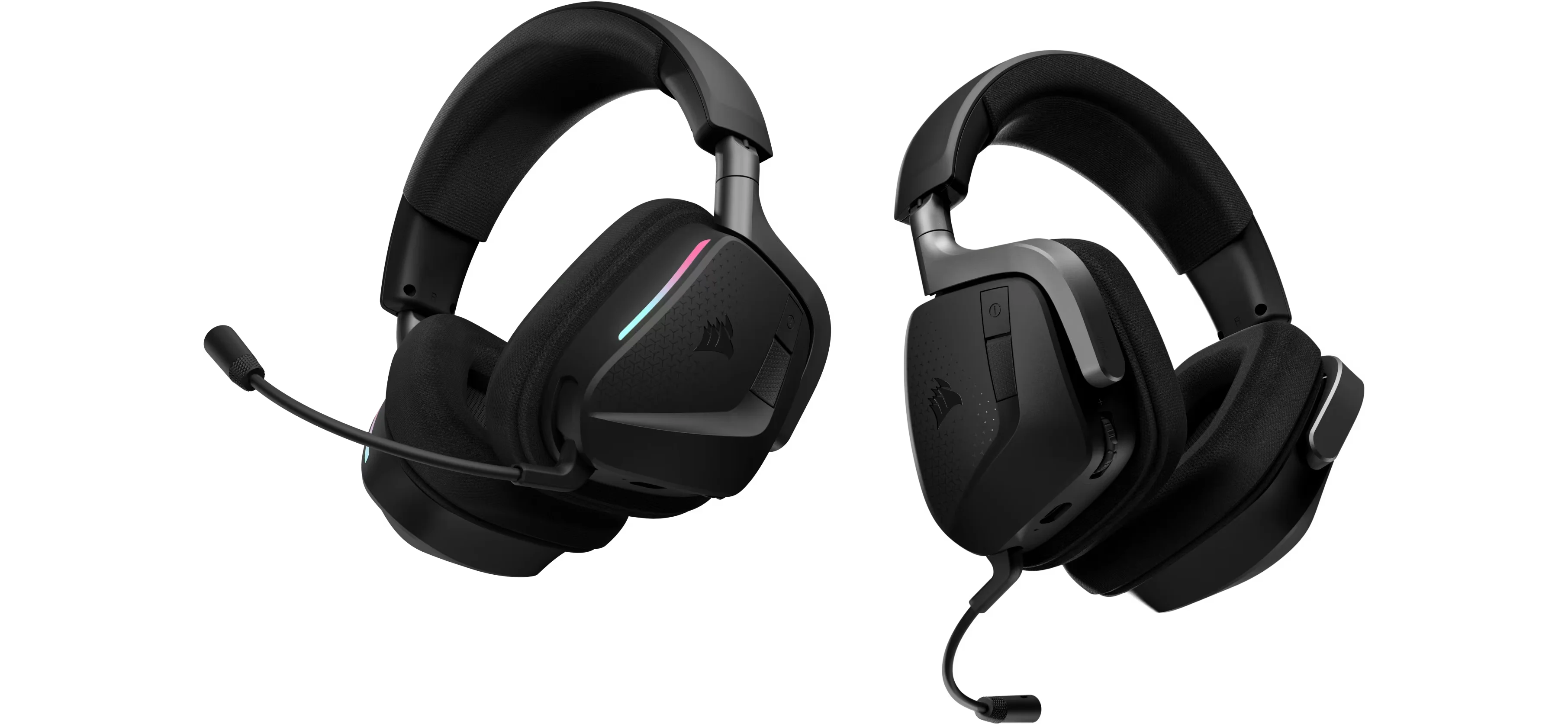 Deux casques gaming Corsair avec microphone et rétroéclairage RGB