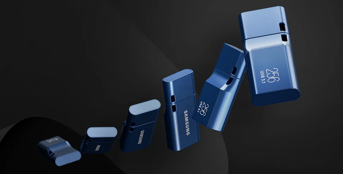 Clés USB 3.1 Samsung bleues en différentes capacités