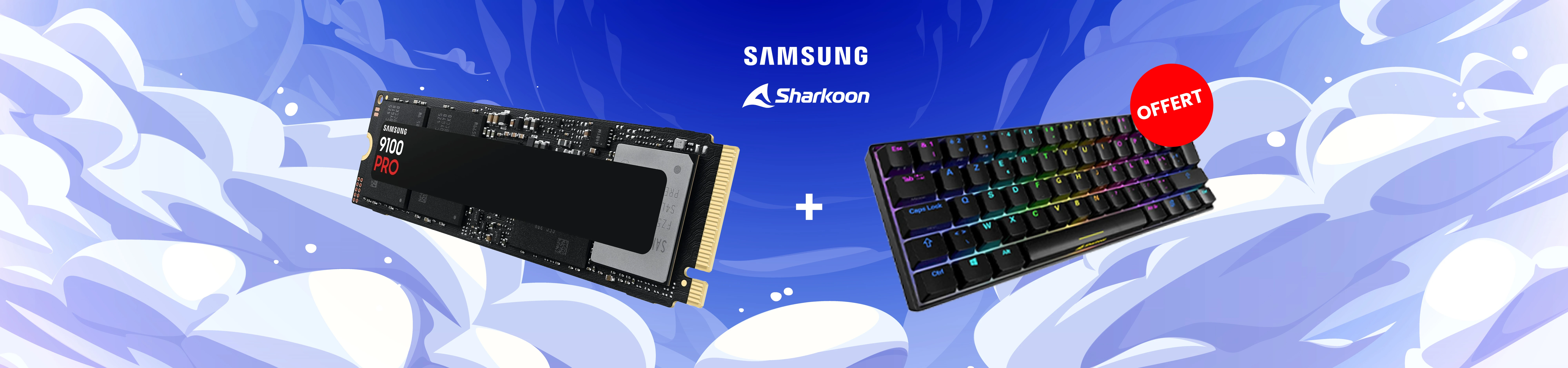 SSD Samsung 990 PRO avec clavier gaming Sharkoon SGK50 S4 RGB offert