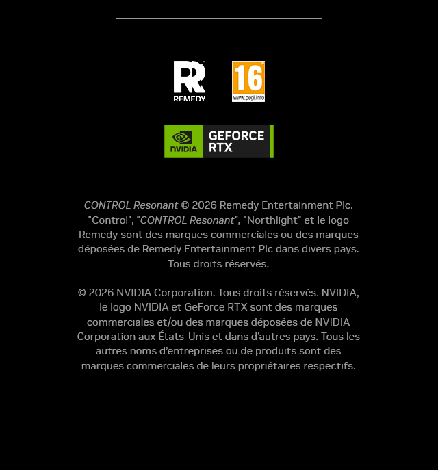 Logos Remedy, PEGI 16 et GEFORCE RTX