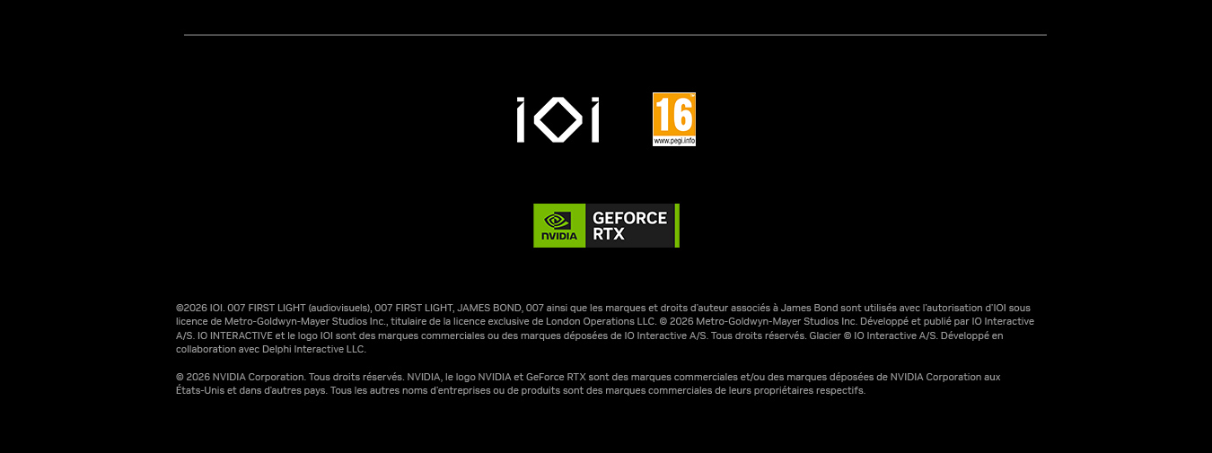 IO Interactive, PEGI 16 en GEFORCE RTX logo