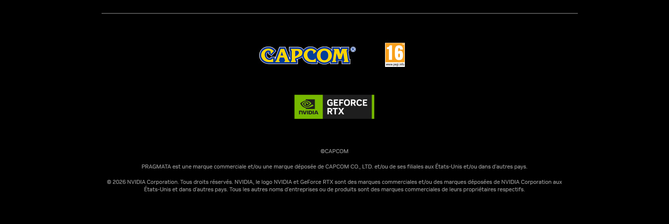 CAPCOM, PEGI 16 en GEFORCE RTX logo