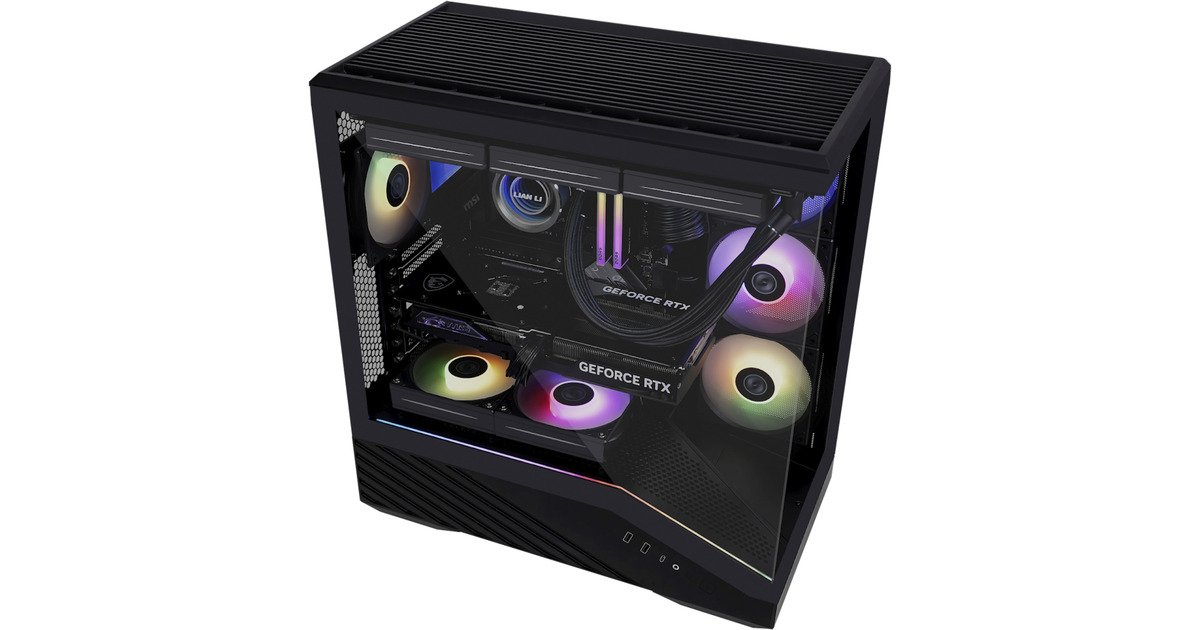 Boîtier PC Lian Li V100 Blanc – Tour Moyen ATX, Panneau Maille, Verre Trempé, Ventilateurs Inclus - 10