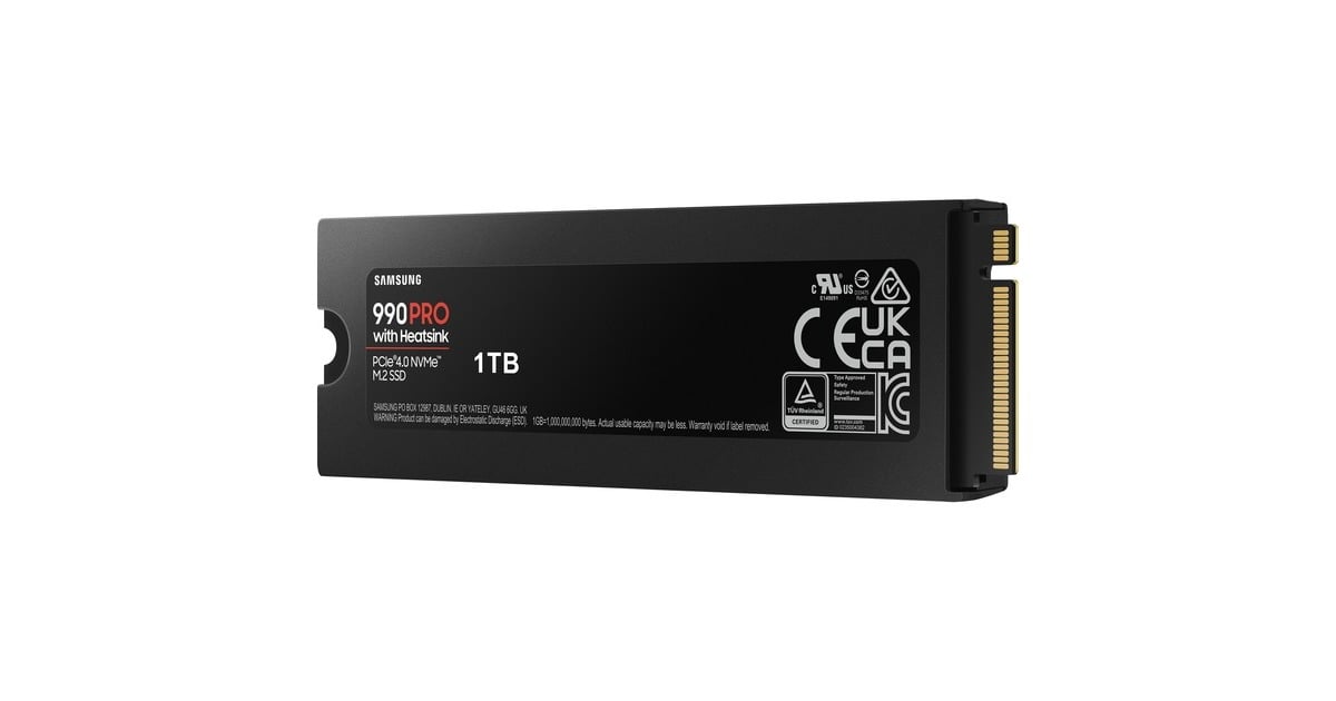 Samsung SSD Interne 990 PRO avec dissipateur, NVMe M.2 PCle 4.0, 1 To,  Vitesse de lecture jusqu'à 7 450 Mo/s, Gestion Intelligente de la chaleur,  MZ-V9P1T0CW : : Informatique