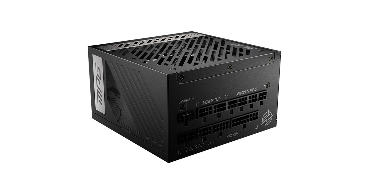 MSI MPG A850G PCIE5 unité d'alimentation d'énergie 850 W 24-pin ATX ATX Noir