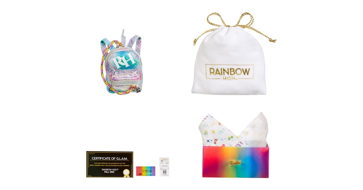 Rainbow high mini accessoires sacs à main de studio, 25+ mode mystère 1  fourni