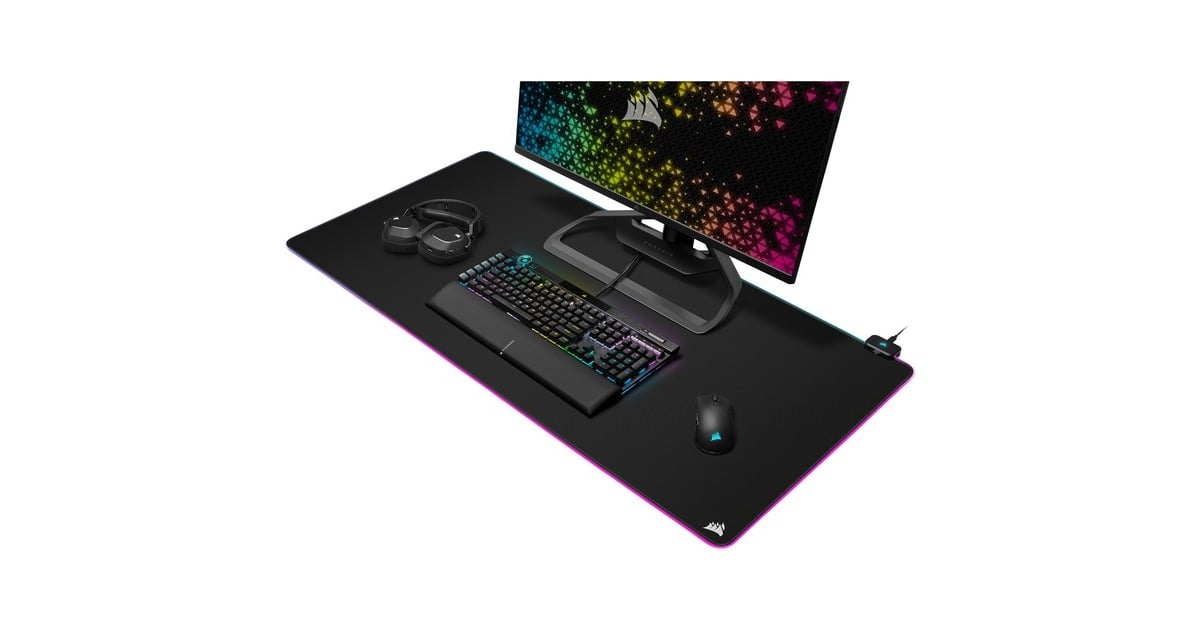Tapis souris gaming Geek Monkeys RGB Modèle Premium Noir - Autre