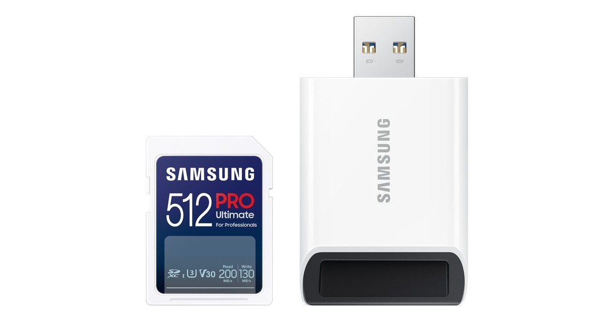Samsung PRO Ultimate 512 Go SDXC, Carte mémoire Blanc/Bleu, UHS-I
