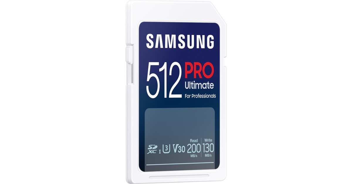 Samsung PRO Ultimate 512 Go SDXC, Carte mémoire Blanc/Bleu, UHS-I U3,  Classe 3, V30, lecteur de carte inclus
