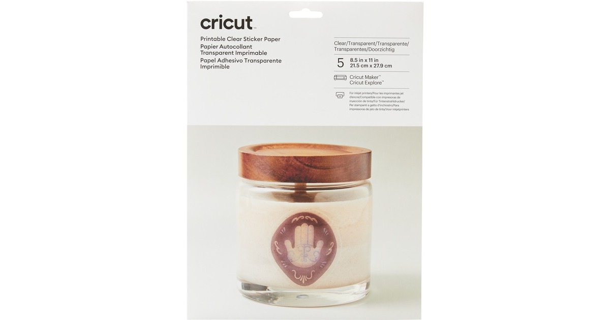 Cricut Papier autocollant transparent imprimable