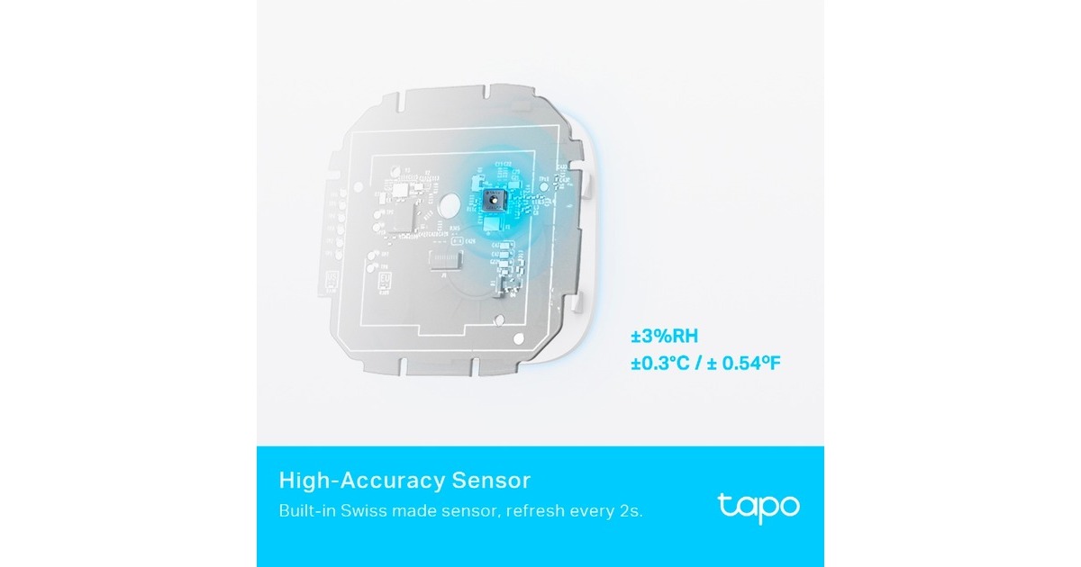 Moniteur de température et d'humidité connecté Tapo T315, avec écran E-Ink  2,7, capteur suisse de haute précision, économie d'énergie, durée de vie
