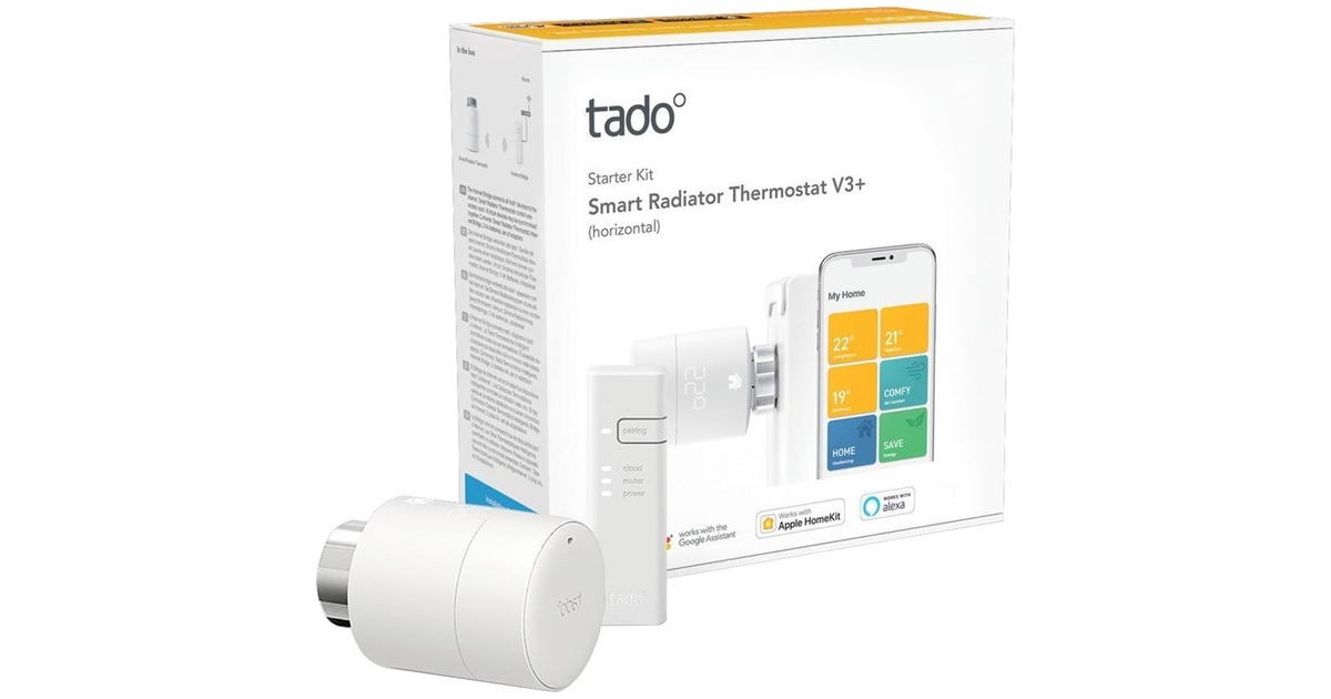 tado° Kit de démarrage - Bouton de radiateur intelligent V3+, Thermostat  Blanc