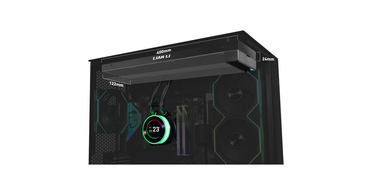 LIANLI HydroShift LCD 360 - Kit De Watercooling Sans Ventilateur, écran LCD 2.8 Pouces IPS, Montage Latéral, Surveillance Temps Réel CPU/GPU - Blanc