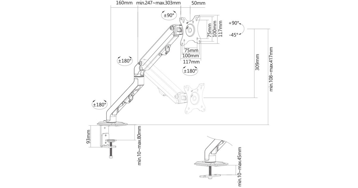 Soporte De Escritorio Neomounts FPMA-D960DVBLACKPLUS Para Pantalla Curva Usado – Reestreno