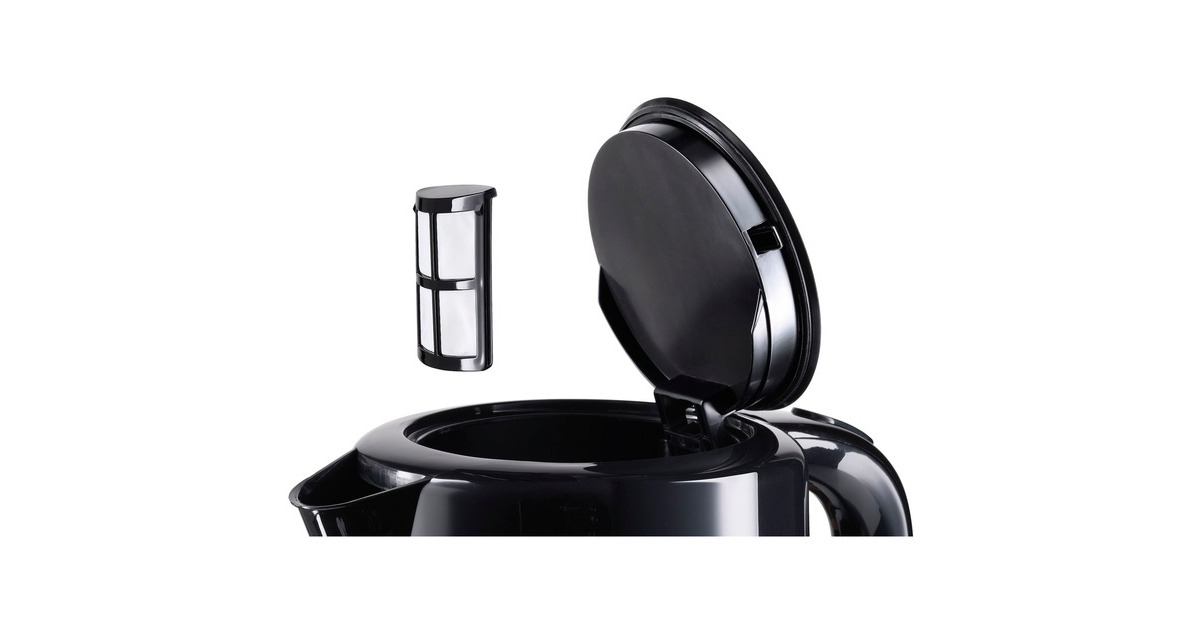 Bosch Home TWK7403 bouilloire 1,7 L 2200 W Noir, Acier inoxydable Noir/en  acier inoxydable, 1,7 L, 2200 W, Noir, Acier inoxydable, Indicateur de  niveau d'eau, Arrêt de sécurité en cas de surchauffe