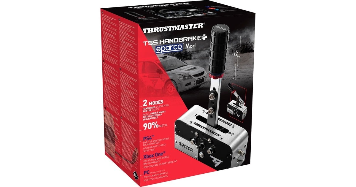 Thrustmaster TSS HANDBRAKE Sparco Mod+, Frein à main Noir/Argent, Pc,  PlayStation 4, Xbox One