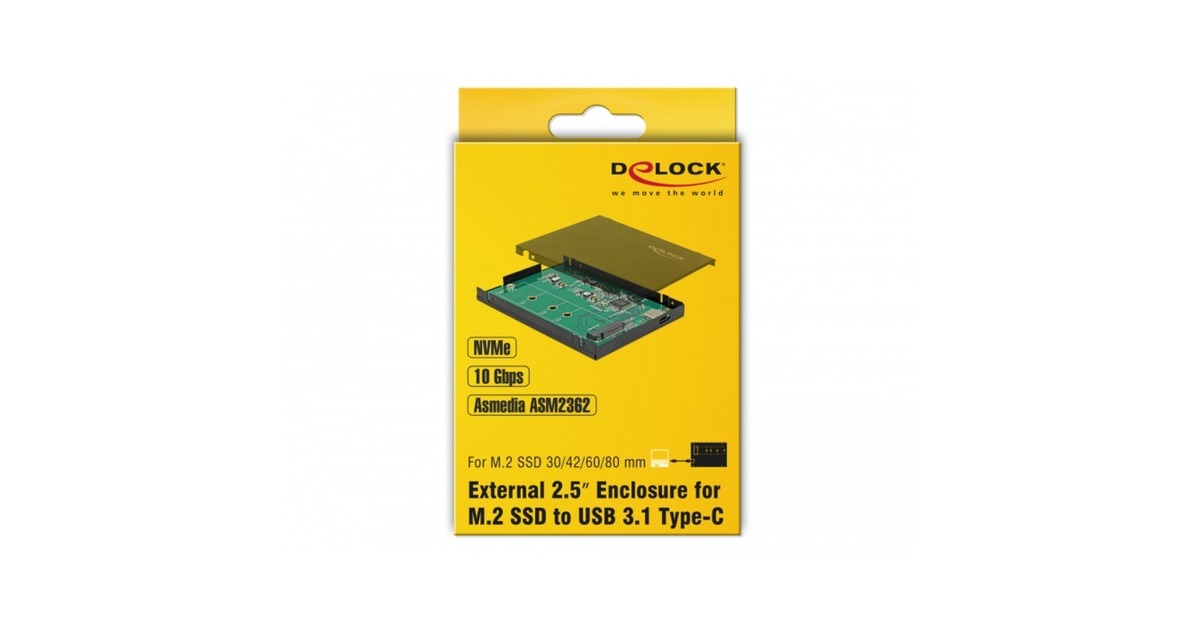 Delock Boîtier externe USB3.1 Typ-C – NVME SSD M.2