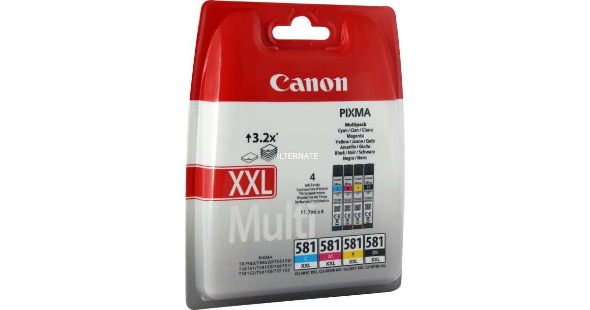 Cartouche d'encre cyan à haut rendement Canon CLI-581XXL