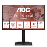 AOC 24E4CV 23.8" Moniteur  Noir, 120 Hz, HDMI, DisplayPort, USB-C 90W PD, LAN