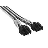 Corsair PCIe 12 V - 2 x 6 vers 2 x 8 broches (6+2 séparées), Câble Noir/Blanc, 650 mm