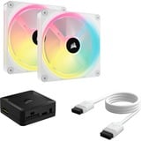 Corsair iCUE LINK QX140 RGB Starter kit ventilateurs de boîtier Blanc, 2 pièces, 140 x 140 x 25 mm, PWM, contrôleur inclus