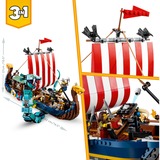 LEGO Creator 3-en-1 - Le bateau viking et le serpent de Midgard, Jouets de construction 31132