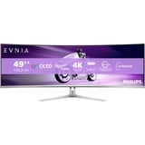 Philips Evnia 8000 49M2C8900L/00 48.9" Moniteur UltraWide gaming Blanc, 1x DisplayPort, 2x HDMI, 1x USB-C, 4x USB-A, 144 Hz