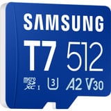 Samsung T7 microSDXC 512 Go, Carte mémoire Bleu