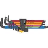 Wera 950/9 Hex-Plus Multicolore Jeu de clés à molette impériales, pouce, 9 pièces, Tournevis Noir, BlackLaser