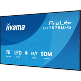 iiyama ProLite LH7575UHS-B2AG, Affichage public Noir (Mat), 3x HDMI | 1x DisplayPort | LAN | WiFi | 24/7