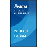 iiyama ProLite LH7575UHS-B2AG, Affichage public Noir (Mat), 3x HDMI | 1x DisplayPort | LAN | WiFi | 24/7