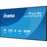 iiyama iiya 75 L LH7575UHS-B2AG 60Hz 4K IPS, Affichage public Noir (Mat)