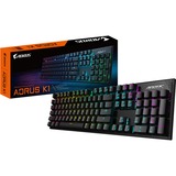 AORUS K1, clavier gaming Noir, Layout États-Unis, Cherry MX Red, LED RGB
