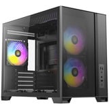 Antec FLUX M boîtier mini tower Noir | 1x USB-A | 1x USB-C | Window