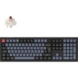 Keychron V6 Max-D3 QMK, clavier Noir, Layout BE, Gateron Jupiter Brown, RGB led, Hot-swappable, Bluetooth, 2.4GHz