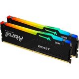 Kingston FURY 64 Go DDR5-6000 Kit, Mémoire vive Noir, KF560C30BBAK2-64, Fury Beast RGB, XMP