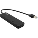 i-tec USB 3.0 Metal HUB 4 Port avec interrupteurs individuels on/off, Hub USB Noir