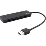i-tec USB 3.0 Metal HUB 4 Port avec interrupteurs individuels on/off, Switch USB Noir
