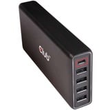 Club 3D 111W Power Delivery chargeur Noir, 1x USB-C, 4x USB-A