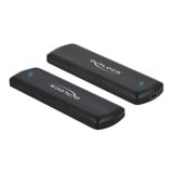DeLOCK Boîtier externe USB Type-C Combo pour SSD M.2 NVMe PCIe ou SATA - sans outil., Boîtier disque dur Noir