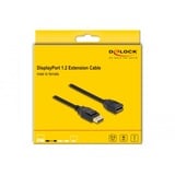 DeLOCK DisplayPort 1.2, Câble d'extension Noir, 2 mètres, 4K 60 Hz