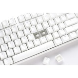 Ducky One 3 Classic Pure White TKL, clavier Blanc, Layout États-Unis, Cherry MX Brown, LED RGB, Double-shot PBT, Hot-swappable, QUACK Mechanics, 80%