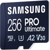 SAMSUNG PRO Ultimate 256 Go microSDXC, Carte mémoire Bleu, UHS-I U3, Classe 3, V30, adaptateur SD inclus