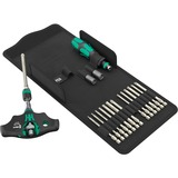Wera Kraftform Kompakt 400 RA SHK Set 1, Set d'embouts de vissage Noir/Vert, 19 pièces