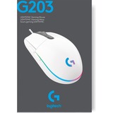 Logitech G203 LIGHTSYNC, Souris gaming Blanc, 8000 dpi