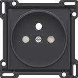Niko Ensemble de finition de sortie avec mise à la terre par broche et vannes de protection de la plaque centrale Noir