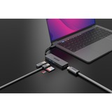 Sitecom 5 en 1 USB-C Multiport Adapter, Station d'accueil Gris