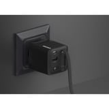 Sitecom 65W GaN Power Delivery Wall Charger avec câble rétractable, Chargeur Noir